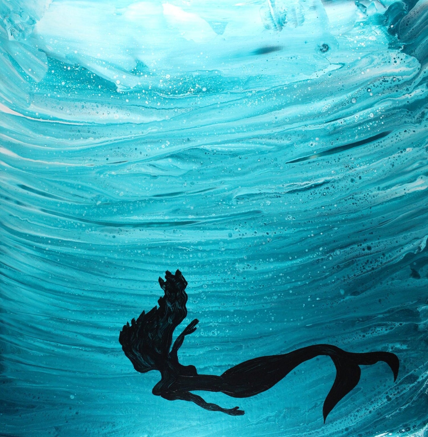 Into the Deep: Mermaid Silhouette | Archival Art Print | Painting by KaylaSophiaArt
