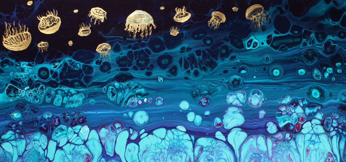 Psychedelic Jellyfish | Archival Art Print | Painting by KaylaSophiaArt